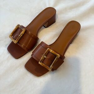 McLaughlin nineteen brown block heel with buckle size 11